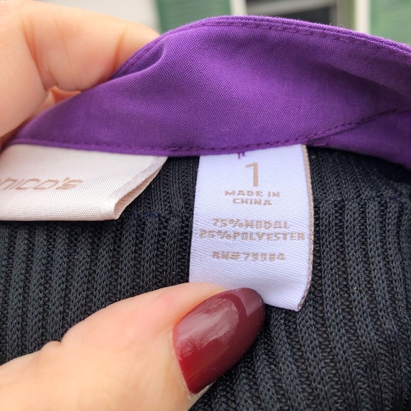 Chico’s Button Long Sleeve Purple Modal Shirt - Picture 3 of 5